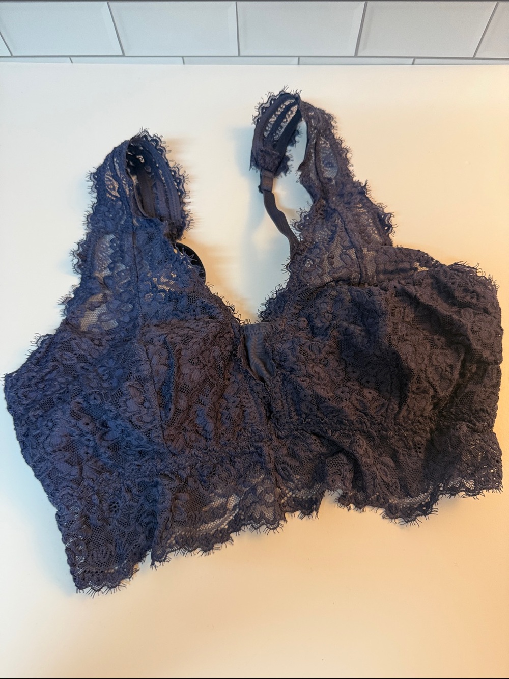 aerie Navy Lace Bralette Large